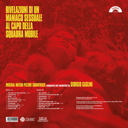 Giorgio Gaslini - Rivelazioni di un maniaco sessuale al capo della squadra mobile OST LP (Yellow Vinyl)